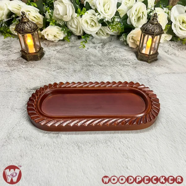 Solid Mahogany Wood Decorative Small Tray - Image 2