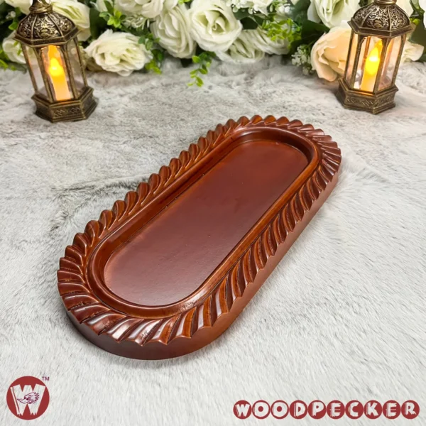 Solid Mahogany Wood Decorative Small Tray - Image 3