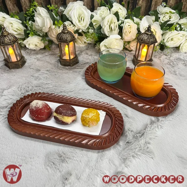 Solid Mahogany Wood Decorative Small Tray - Image 9