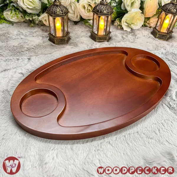 Solid Mahogany Wooden Designer Serving Tray - Image 3