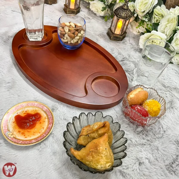 Solid Mahogany Wooden Designer Serving Tray - Image 9