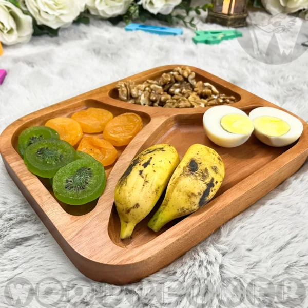 Rectangular baby plates with 3 compartment