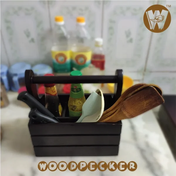 Wooden Dining Basket for sauces & cutlery - Image 9