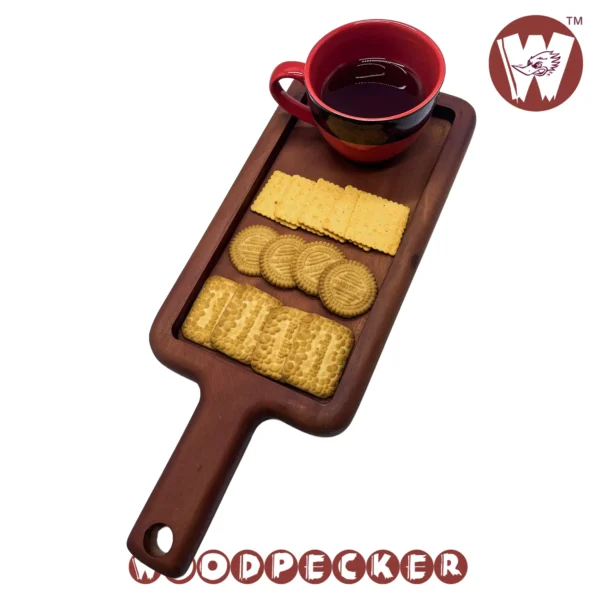 Solid Mahogany Wood Serving tray for one guest  with handle - Image 2