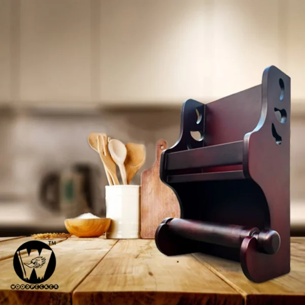 Wooden Kitchen Tissue/Towel Rack - Image 6