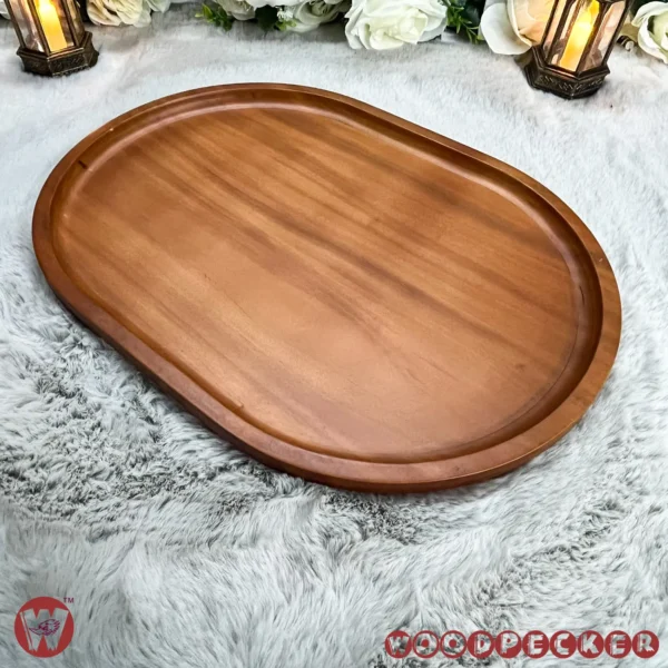 Solid Mahogany Wooden large Oval Tray - Image 5