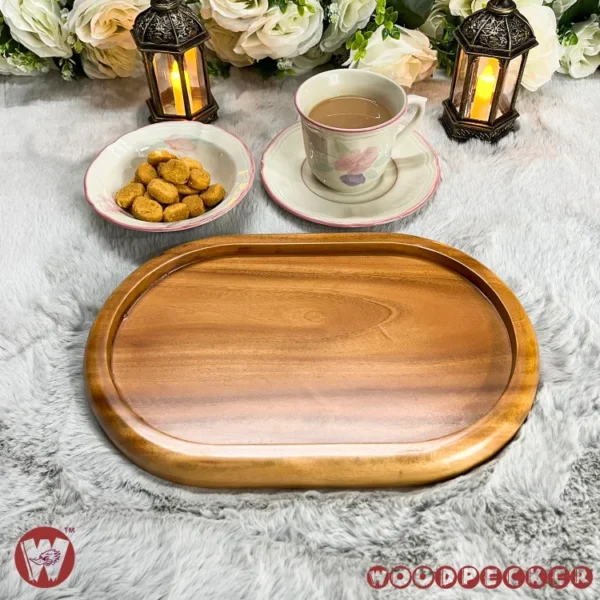 Solid Mahogany Wooden small oval tray