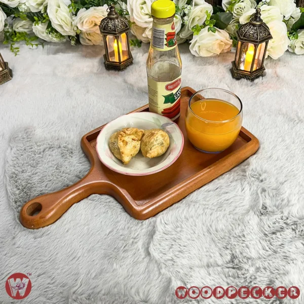 Solid Mahogany Wood Serving tray for with handle - Image 4