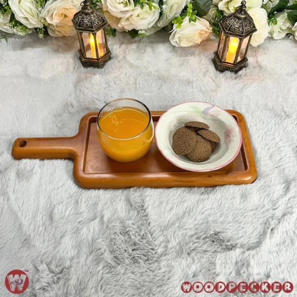 Solid Mahogany Wood Serving tray for one guest  with handle - Image 4