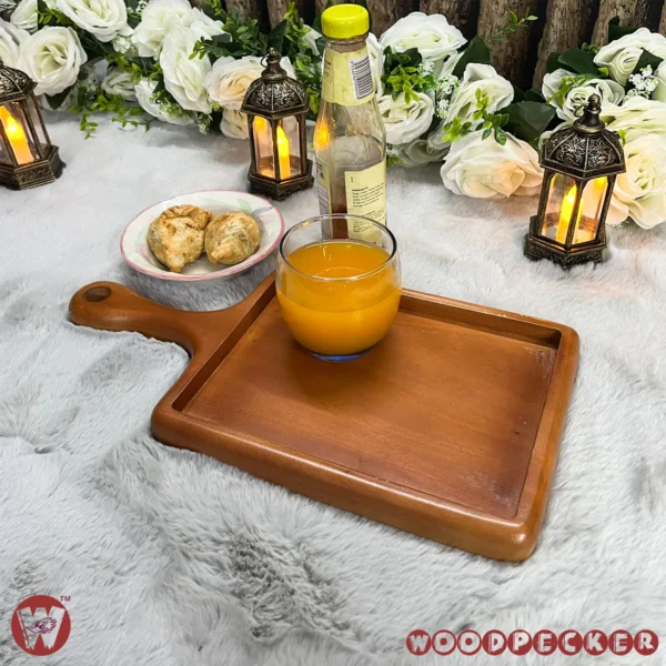 Solid Mahogany Wood Serving tray for with handle