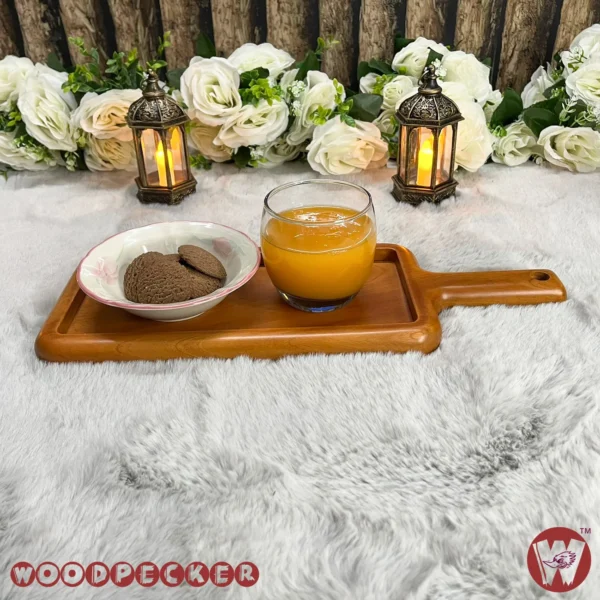 Solid Mahogany Wood Serving tray for one guest  with handle - Image 6