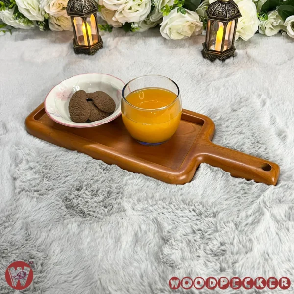 Solid Mahogany Wood Serving tray for one guest  with handle - Image 7