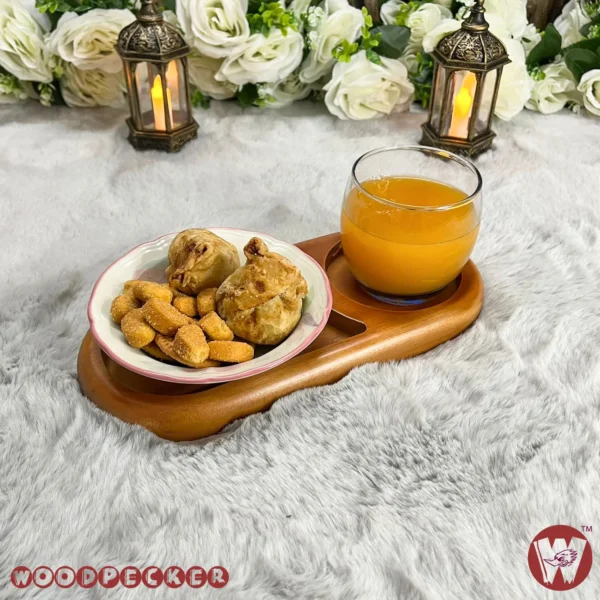 Solid Mahogany Wooden Serving tray with 2 slots for one guest - Image 6