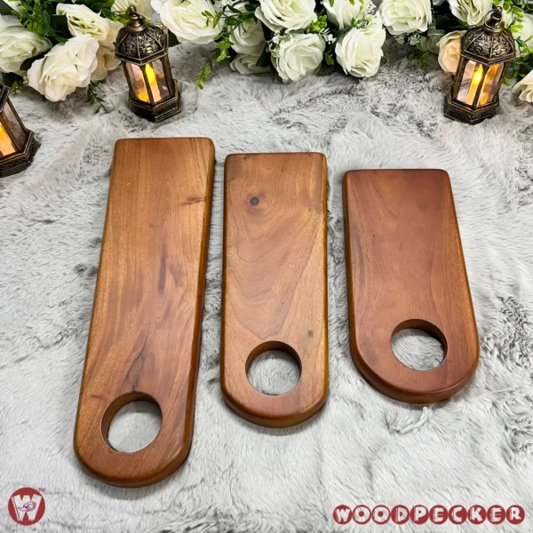 Solid Mahogany Wood Semi oval Chopping Board or serving tray – 3 Sizes - Image 2