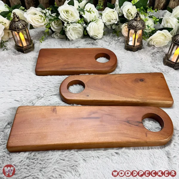 Solid Mahogany Wood Semi oval Chopping Board or serving tray – 3 Sizes - Image 4