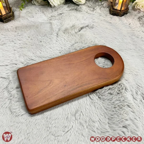 Solid Mahogany Wood Semi oval Chopping Board or serving tray – 3 Sizes - Image 5