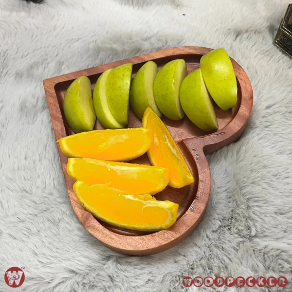 Solid Mahogany Wood Love-Shaped snacks serving tray - Image 7