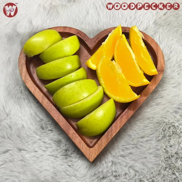 Solid Mahogany Wood Love-Shaped snacks serving tray - Image 8