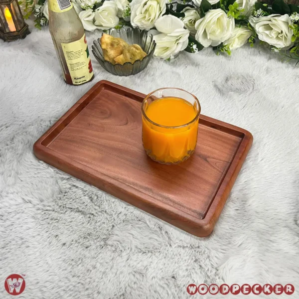 Solid Mahogany Wood Rectangular Serving Tray – 2 Sizes - Image 4