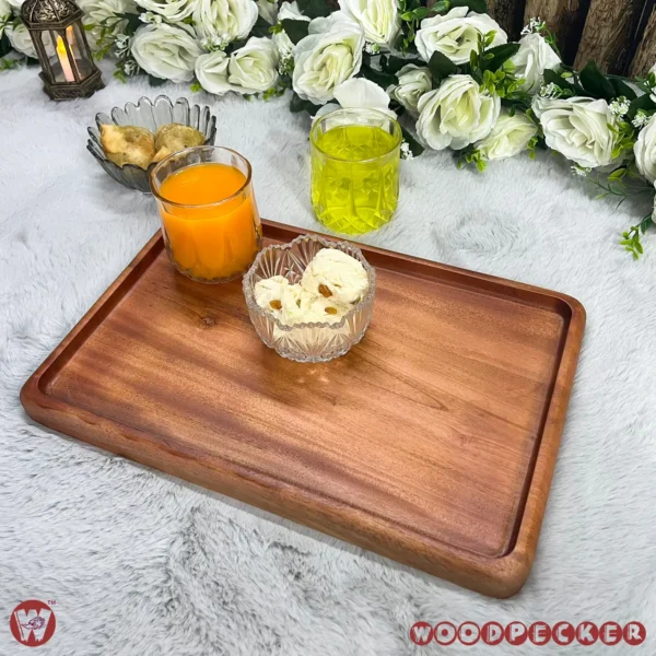 Solid Mahogany Wood Rectangular Serving Tray – 2 Sizes - Image 8