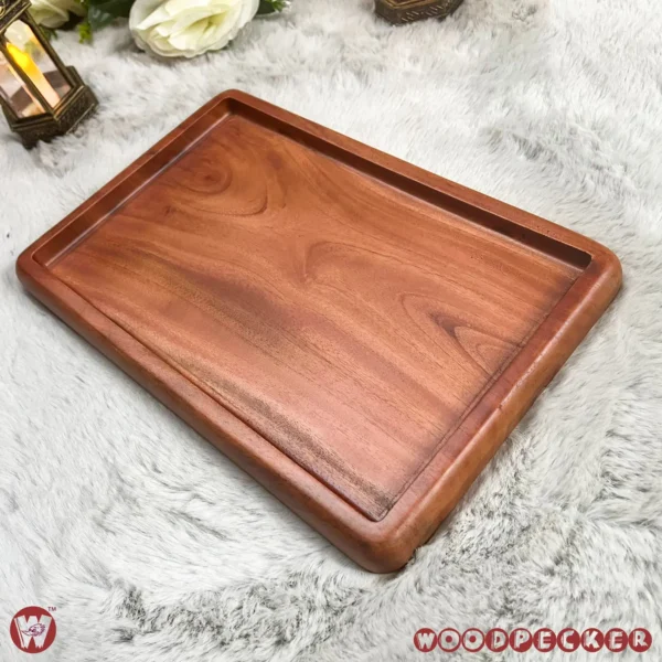 Solid Mahogany Wood Rectangular Serving Tray – 2 Sizes - Image 19