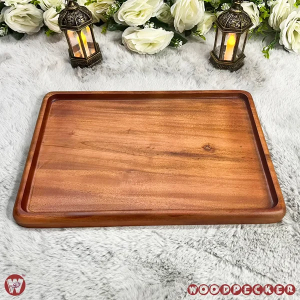 Solid Mahogany Wood Rectangular Serving Tray – 2 Sizes - Image 20