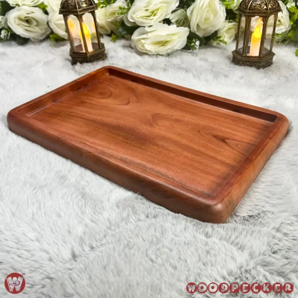 Solid Mahogany Wood Rectangular Serving Tray – 2 Sizes - Image 21