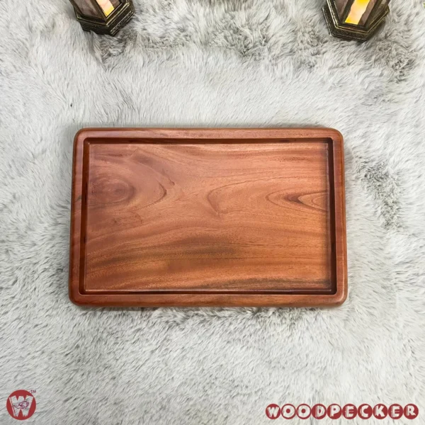 Solid Mahogany Wood Rectangular Serving Tray – 2 Sizes - Image 23