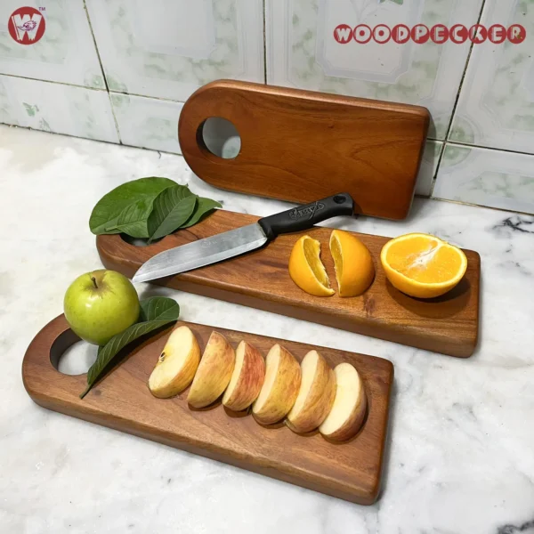 Solid Mahogany Wood Semi oval Chopping Board or serving tray – 3 Sizes - Image 11