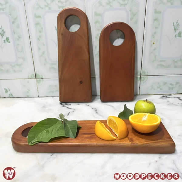 Solid Mahogany Wood Semi oval Chopping Board or serving tray – 3 Sizes - Image 20