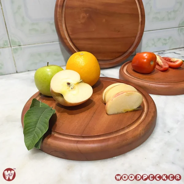 Solid Mahogany Wood Round Chopping Board or serving tray – 3 Sizes - Image 5