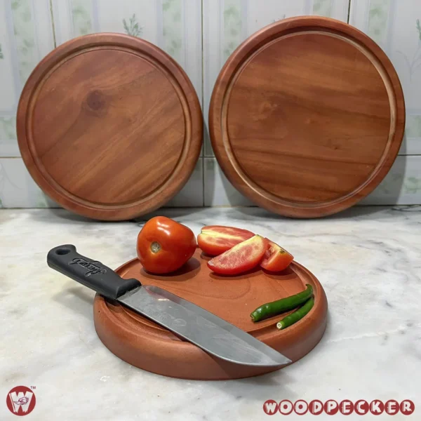 Solid Mahogany Wood Round Chopping Board or serving tray – 3 Sizes