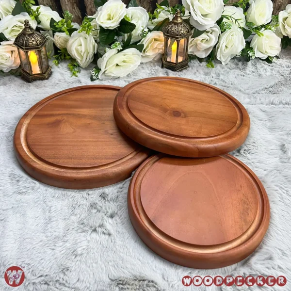 Solid Mahogany Wood Round Chopping Board or serving tray – 3 Sizes - Image 13