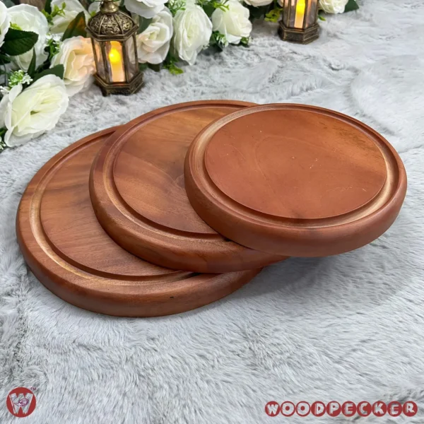 Solid Mahogany Wood Round Chopping Board or serving tray – 3 Sizes - Image 15