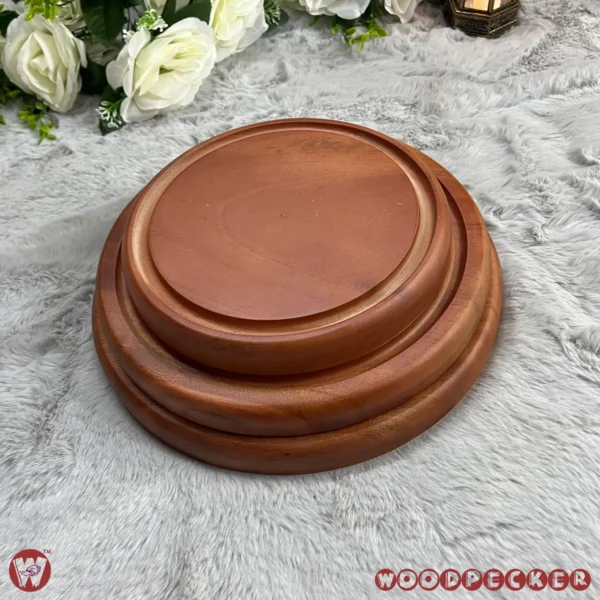 Solid Mahogany Wood Round Chopping Board or serving tray – 3 Sizes - Image 16