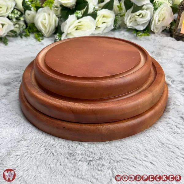 Solid Mahogany Wood Round Chopping Board or serving tray – 3 Sizes - Image 18