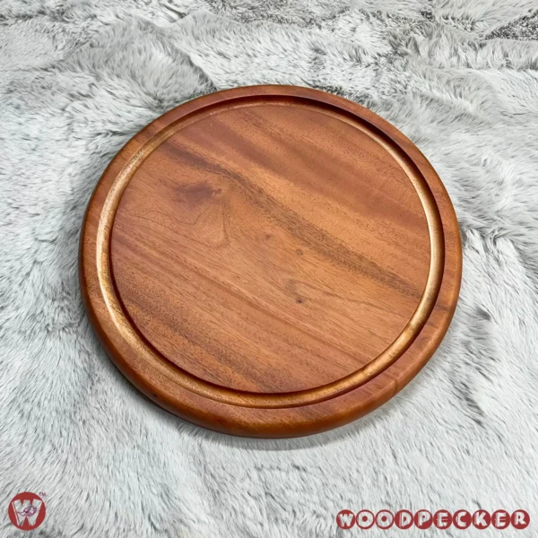 Solid Mahogany Wood Round Chopping Board or serving tray – 3 Sizes - Image 22