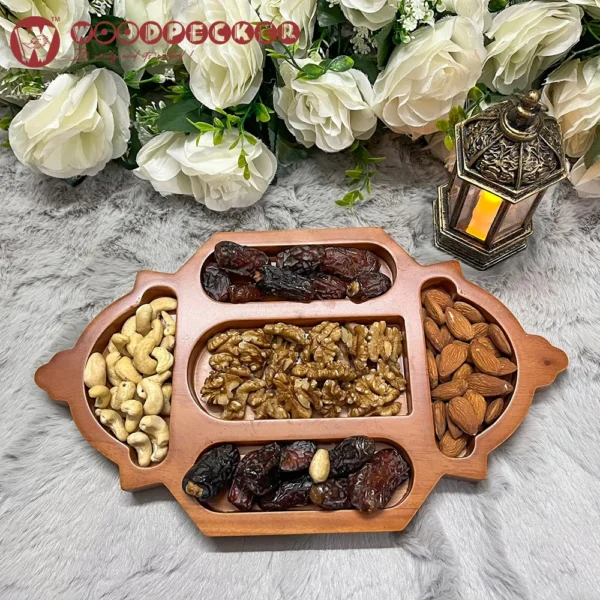 Lantern Elegance Iftar Serving Tray Solid Mahogany Wood – (2 Sizes) - Image 6