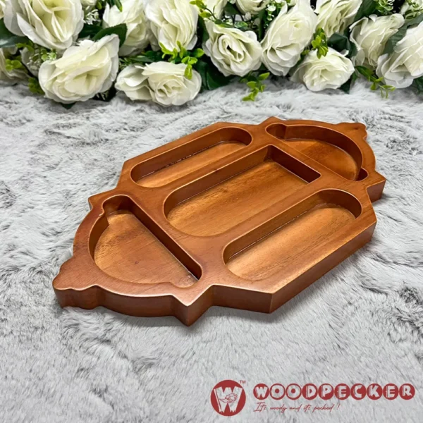 Lantern Elegance Iftar Serving Tray Solid Mahogany Wood – (2 Sizes) - Image 4