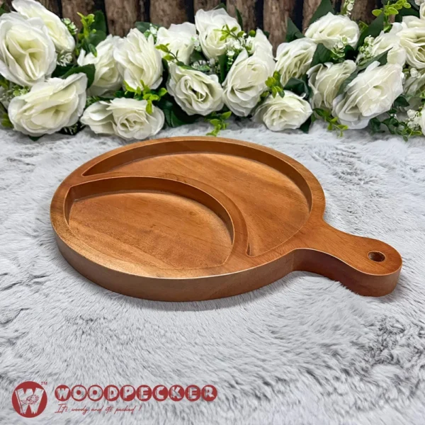 Iftar Harmony Round Handle  Ramadan Date & Dry Fruit Platter – Solid Mahogany Wood - Image 6