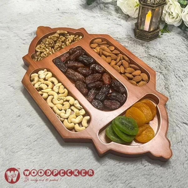 Lantern Elegance Iftar Serving Tray Solid Mahogany Wood – (2 Sizes) - Image 9