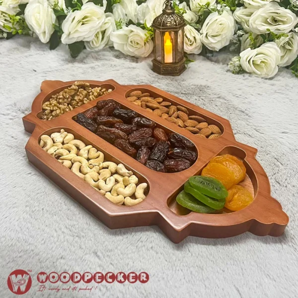 Lantern Elegance Iftar Serving Tray Solid Mahogany Wood – (2 Sizes) - Image 10