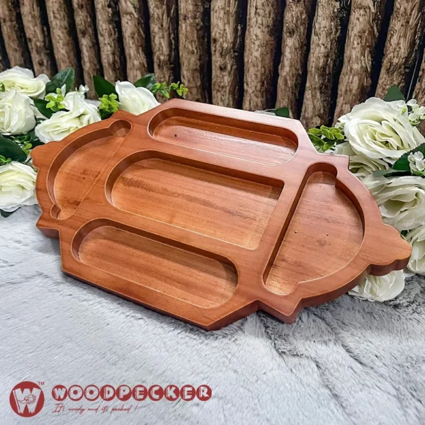 Lantern Elegance Iftar Serving Tray Solid Mahogany Wood – (2 Sizes) - Image 5